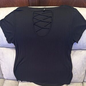Black Crisscross Tee